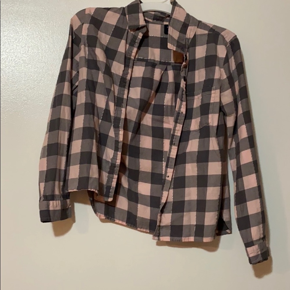 Girls pink and gray flannel
